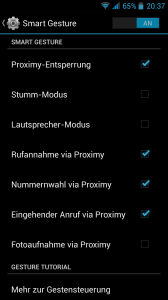 Verfügbare Gesten