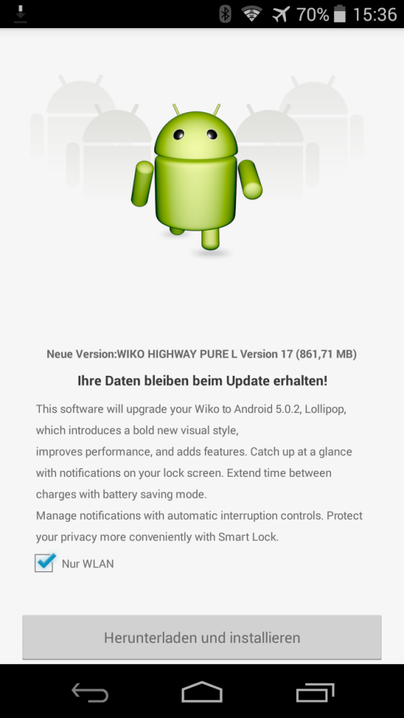 Wiko Highway Pure Lollipop Screenshot